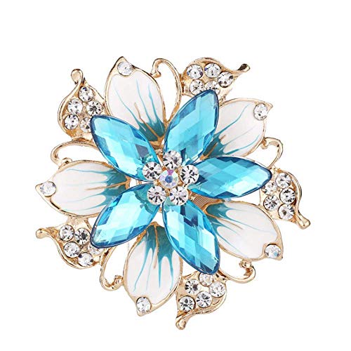 Image of Crystal Pearl Flower Brooches Pins Fashion Beautiful Created Rhinestone Floral Brooch Good Idea for Party Dance Wedding Banquet for Elegant Women Girl