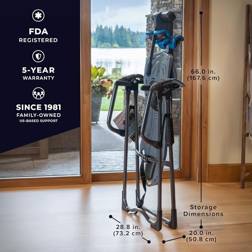 Teeter FitSpine X3 Inversion Table w/ Accessories for Back Pain Relief, Deluxe Easy-Reach Ankle Lock, FDA Registered, UL Safety Certified, 300 lb Capacity, Designed & Patented in USA - Image 6