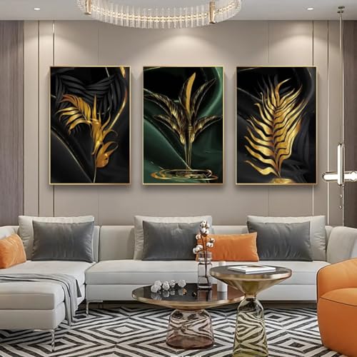 Affiches abstraites de feuilles TONGYINLI tableau d'art mural nordique 50x70cm sur toile pour salon