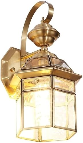 HYJAUSXB Wall Lamps Sconces Lamp Retro Outdoor Lantern Waterproof Sconce Porch Lights All Copper Tradition Victoria Exterior E27 Decoration Illumination Compatible