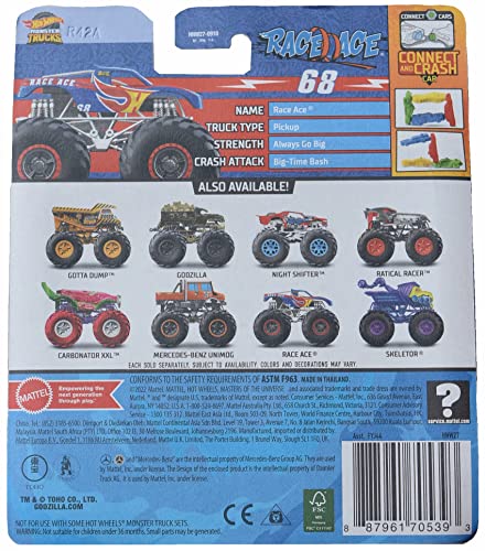 Hot Wheels Monster Trucks Race Ace, 2023 Connect and Crash Car - image 2