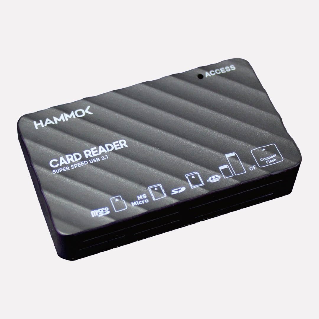 Hammok Sapphire All in One Card Reader USB 3.1 Working with Professional-Grade Cameras, Smartphones, or Tablets