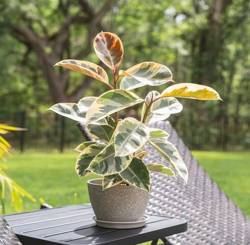 100 semi di Ficus Elastica verde bianco