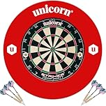 Unicorn Dartboard and Backboard Surround | Striker | Sisal Bristle Board and Lightweight Injection Moulded EVA Plastic Surround | with 2 Sets of Darts