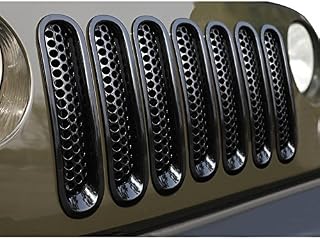 ICARS [Upgrade Clip in Version] Glossy Black Mesh Grill Insert Jeep Grille Guard