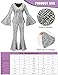 Ragelion Disco Outfit Damen,60er 70er Jahre Outfit Damen für Halloween Party mit Top Hose Zubehör
