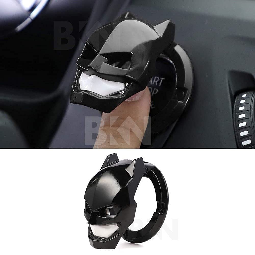 BKN® Trending New Superhero Design Car Push to Start Ignition Button Cover for All Car's Interior Universal Button Decoration Ring (ABS, Bat Man Random)
