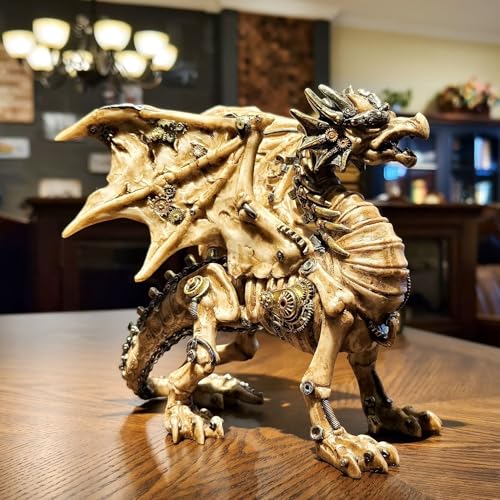 Estatua de Dragón Mecánico Vintage Steampunk miniatura 6