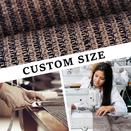 Image of Custom Size 75'' W x 96'' H Outdoor Roller Shades, Cordless Patio Roll Up Outdoor Blinds with UV Protection, Exterior Sun Shade Cloth for Porch, Gazebo, Balcony, Pergola, Mocha
