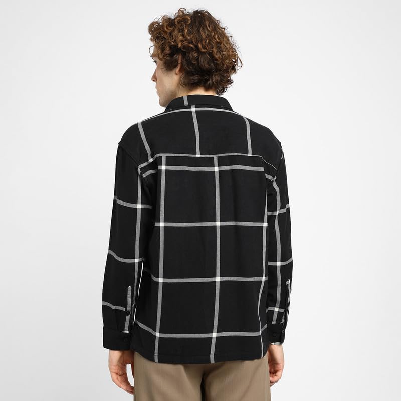 Image of CAHOOT Men's Shacket for Casual Wear | Spread Collar | Long Sleeve | Button Closure | Overshirt /Shacket Crafted with Comfort Fit for Everyday Wear