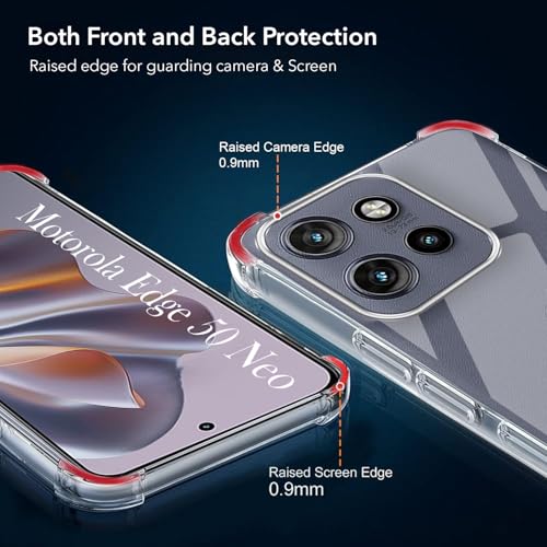 Image of Jkobi Shockproof Crystal-Clear Back Cover for Motorola Moto Edge 50 Neo (Anti Yellow Case | Drop & Camera Protection | Hard Polycarbonate)