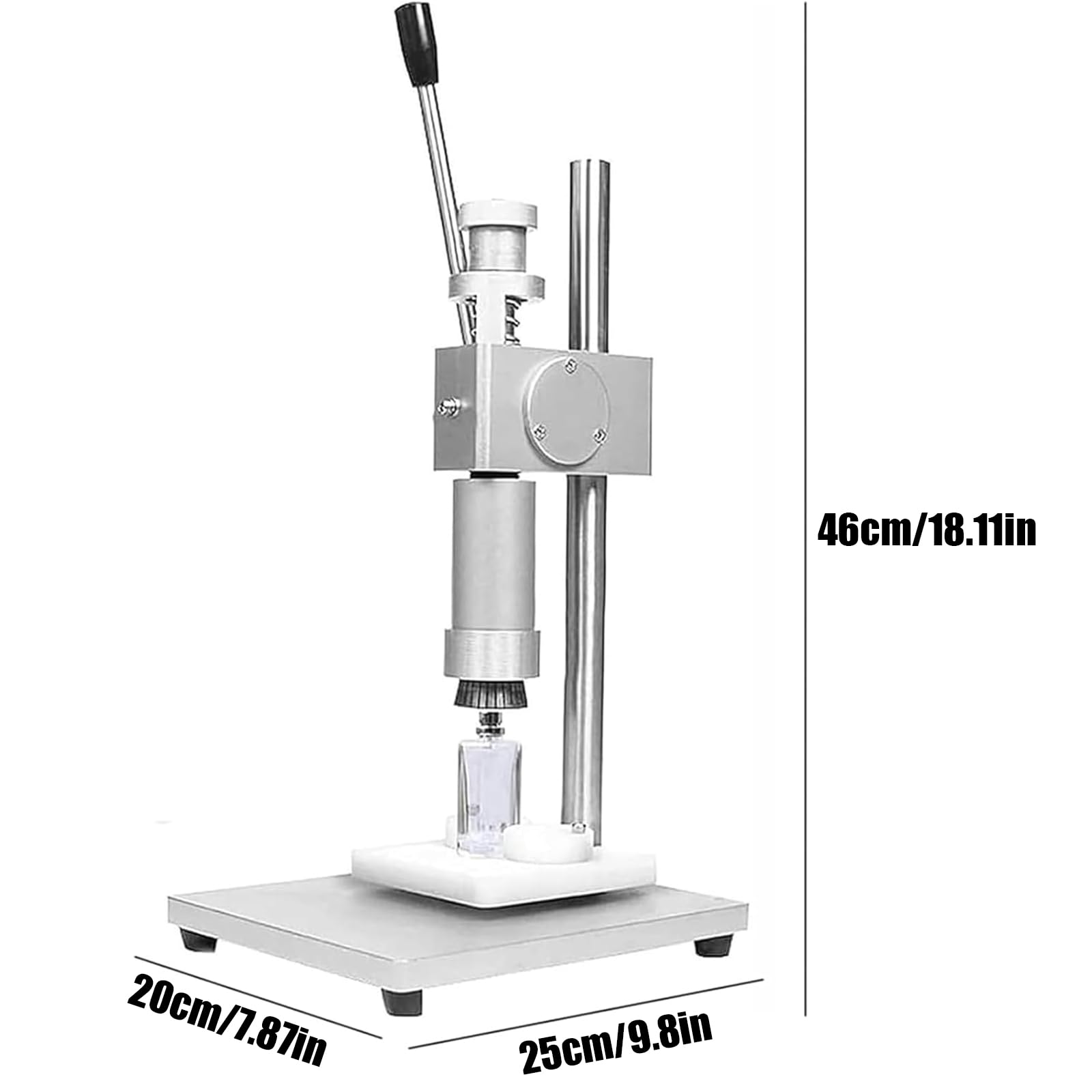 Machine à sertir de précision pour bouteilles de parfum avec aide au positionnement pour une étanchéité fiable, idéale pour les loisirs créatifs, la fabrication de parfum, les huiles essentielles, une