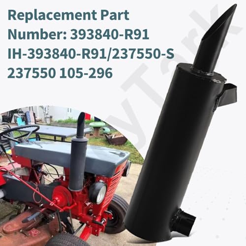 105-296 237550 Lawn Mower Engine Muffler Exhaust (Inlet ID 1-3/8″ Outlet ID 1-3/8″) Compatible with K-ohler Exhaust 237550-S K241 K301 K321, Cub Cadet 393840-R91 IH-393840-R91