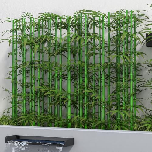 FWTRMRC 5ft Artificial Bamboo Tree 10 Pack, Fake Bamboo Plant Trees Indoor Outdoor Artificial Fake...