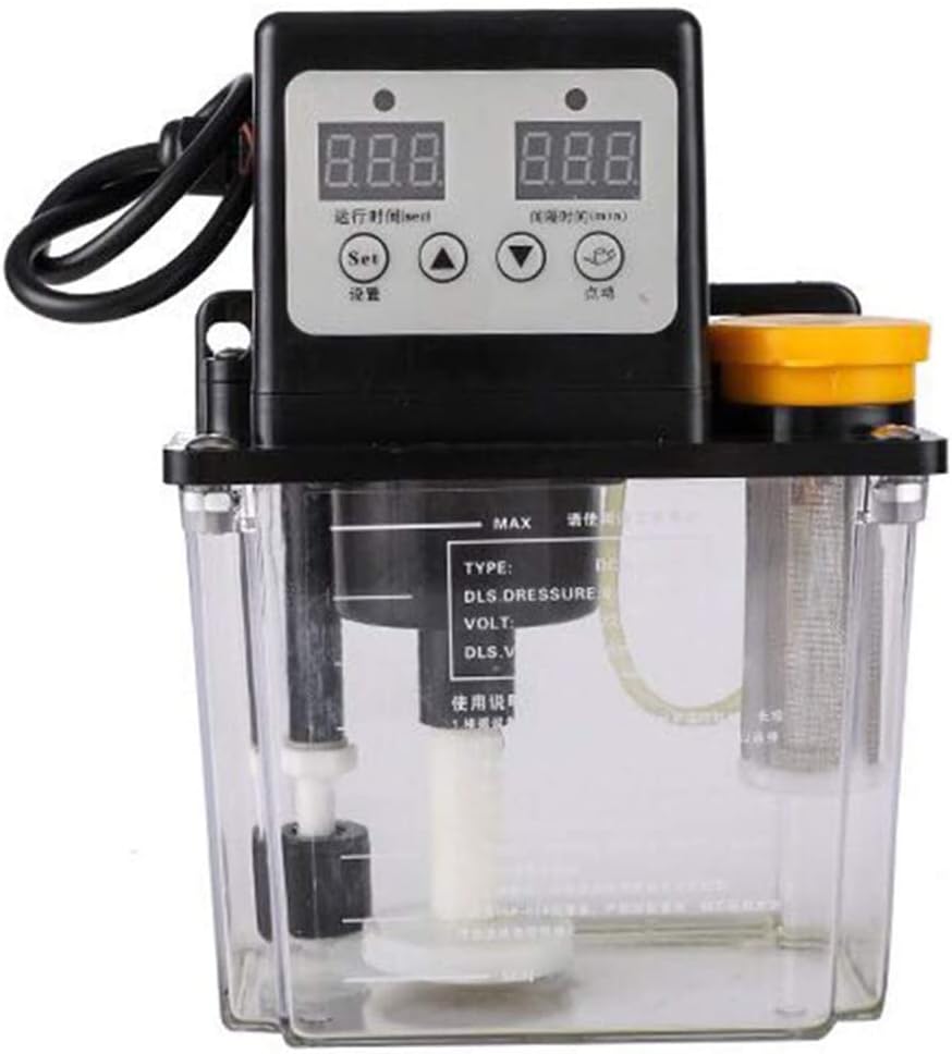 1L Automatic Lubrication Pump Oiler NC Pump Lubricator 4mm Dual Digital Display 110V
