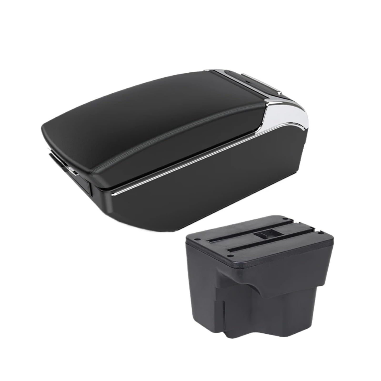 Umdjju A2 Black Line 7 Usb For Kia K2 For X-Line For Rio 3 2011-2016 Armrest Car Accessories Interior Upgrade Multi-Function Storage Box Car Centre Console Armrest Box(A2 Black Line 7 Usb)