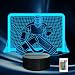 Ammonite Ice Hockey Night Light, 3D Goalie Lamp with 16 Color Changing, Remote Control and Timer, Men's Ice Hockey Decor Light for Kids, Boys, Girls, Sports Fans