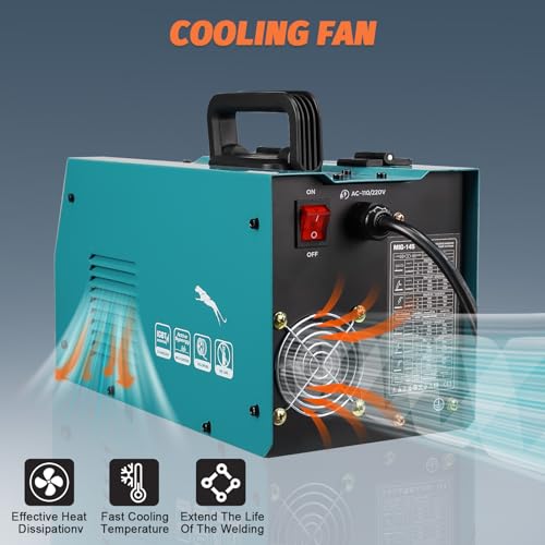 Soldador MIG de 145 amp, soldador de núcleo de fluxo 110V/220V MIG/Lift TIG/Stick, máquina de solda