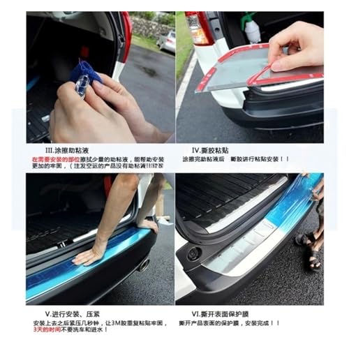 Accesorios Buick Encore parachoques trasero protector acero inoxidable 2018 7