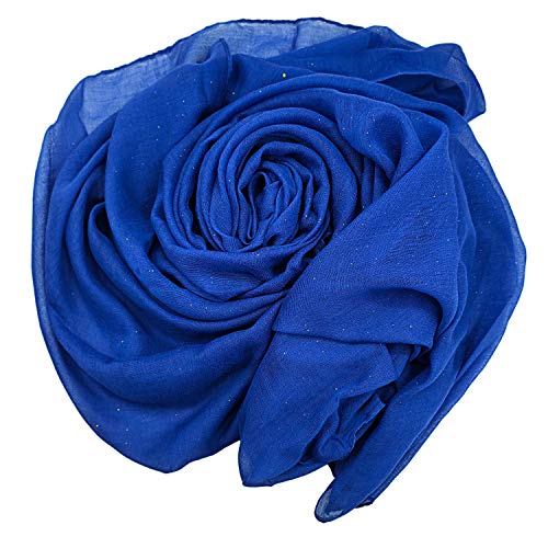 woogwin Women's Cotton Scarves Lady Light Soft Fashion Solid Scarf Wrap Shawl (One Size, StarLoyalblue)