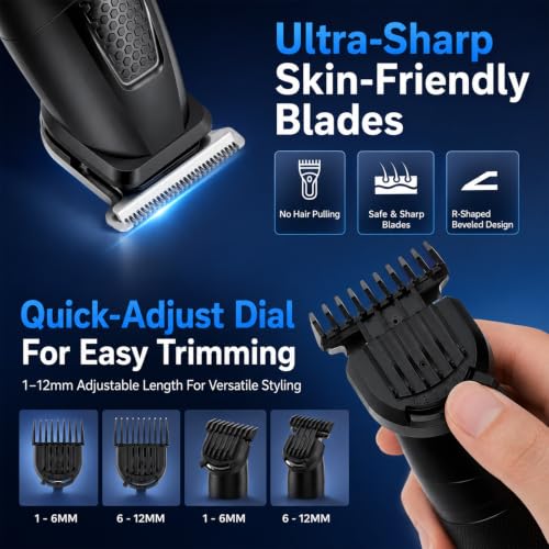Recortadora Corporal Hombre IPX6 Impermeable para Afeitado en Seco y Mojado 5