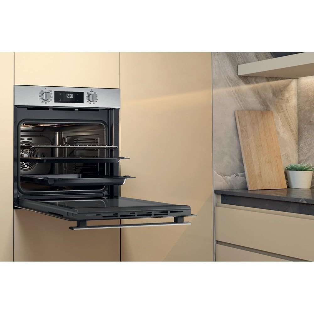 WHIRLPOOL OMR58HR0X - Forno da Incasso Elettrico Ventilato 71L, 8 Programmi, Grill Turbo per Pizza e Grandi Pasti, Funzione Autopulente SmartClean, Classe A+, Elettrodomestici Cucina 59,5Lx59,5Hx55,1P