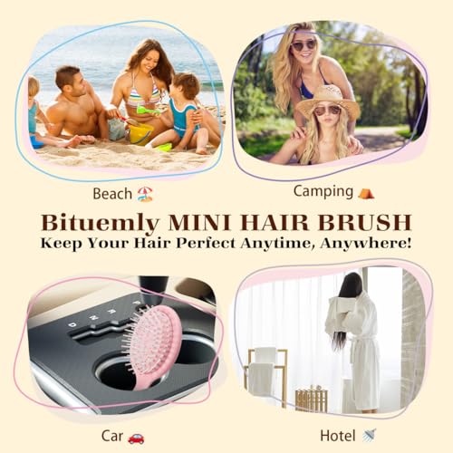 4Pcs Mini Hair Brush, Travel Detangling Brush - image 6