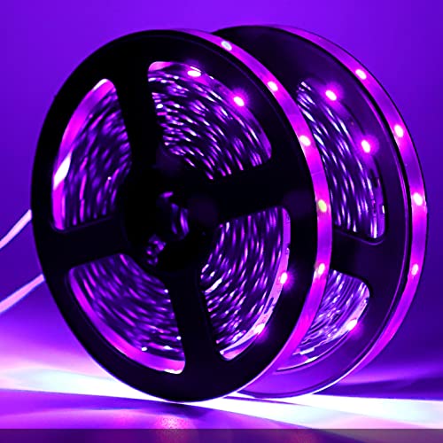 BAOMING LED Black Light Strip 32.8FT Black Light Strip Kit 12V Flexible Blacklights Fixtures, Suitable for Dark Parties, Stage Lighting, Halloween, Body Paint