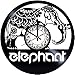 XYLLYT Orologio da Parete in Vinile Orologio da 12 Pollici con Disco in Vinile - Orologio con Decorazione a Elefante retrò Creativo-with_LED