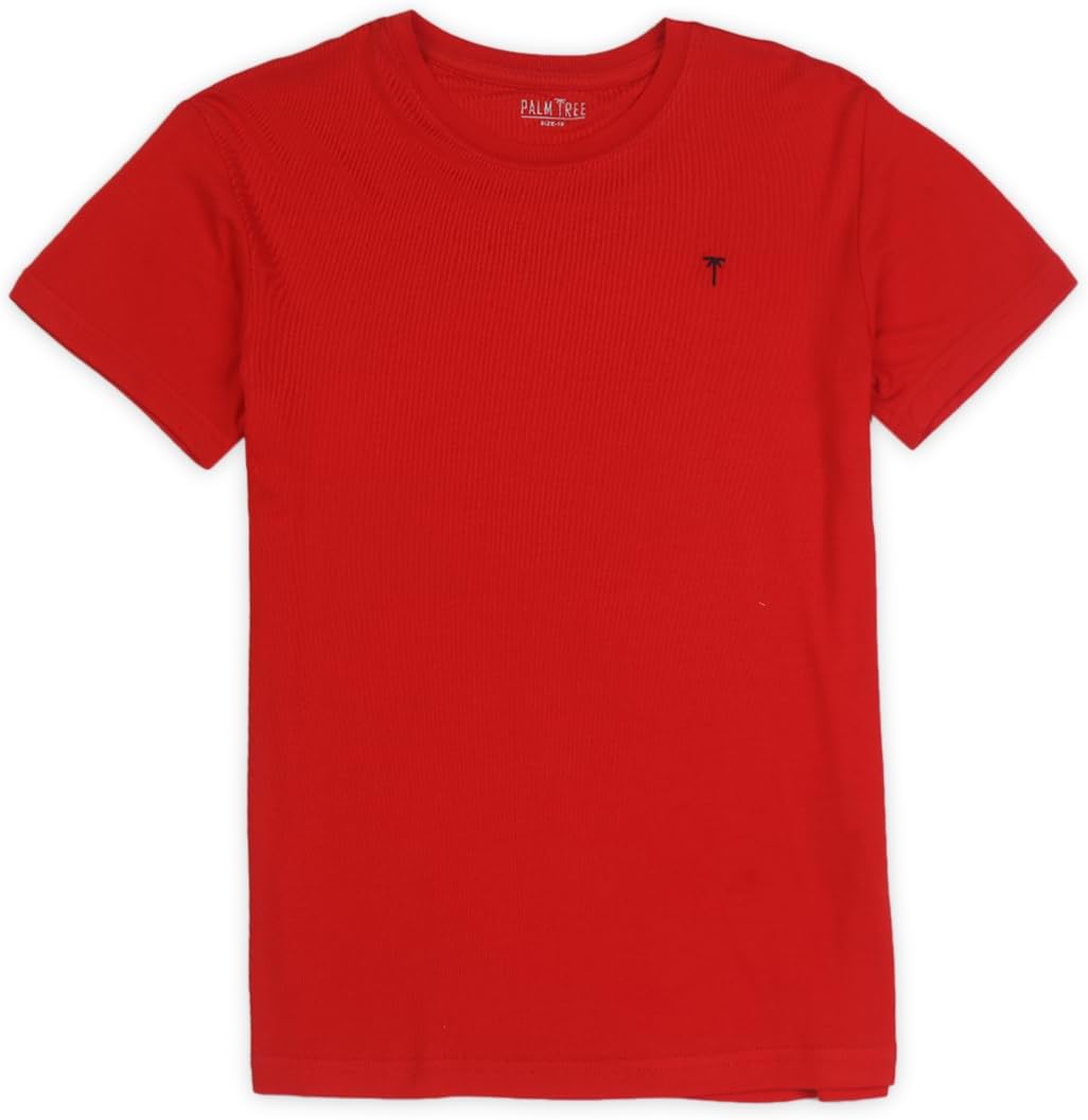 PalmTree Boy's Solid Regular Fit T-Shirt