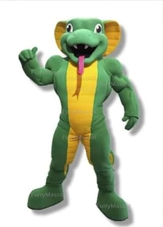 Power Green Cobra Mascot Costume Suit Costumes & COOL FANS & COOL ICE VESTS