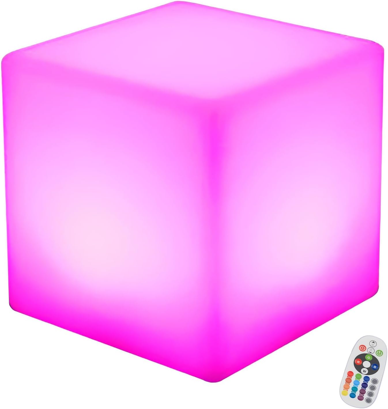 Rechargeable LED Cube Chair, 16 Colors Remote Conctrol Glow Furniture Stool Table with 4 Lighting Modes, LED Fun Seat Furniture Night Light for Home Outdoor Pool Bar Party Deco ﻿ (12 inch)