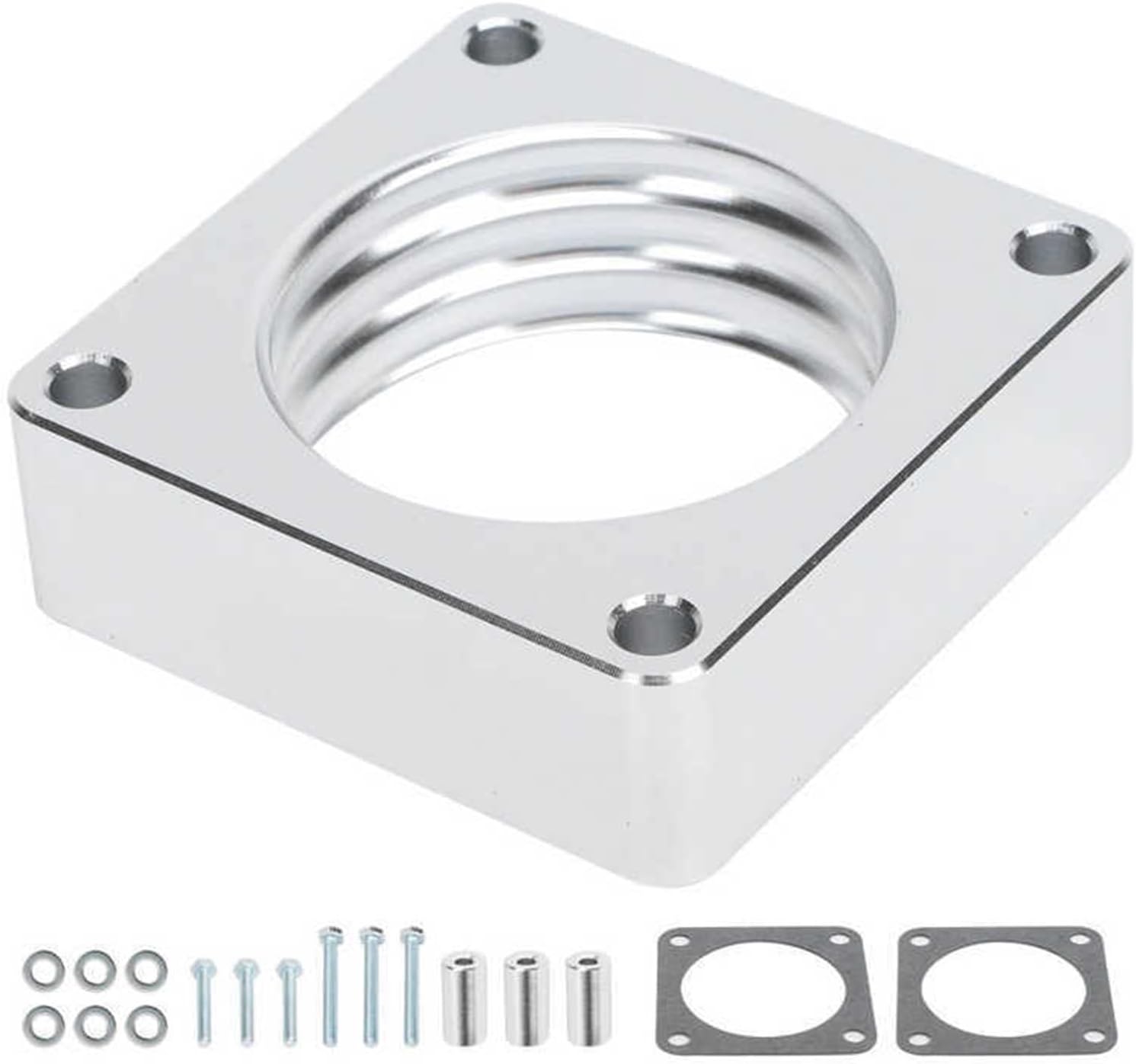 Car Throttle Body Spacer Base Plate Aluminium Alloy Maintenance Replacement Compatible with Wrangler TJ YJ 87-06 Compatible with Cherokee XJ 84-01