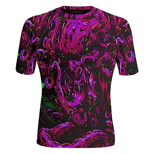 BJJ Rash Guards for Men Short Sleeve Rash Guard Men, Full Size XS-5XL Compression Shirt Stretchable Fabric2