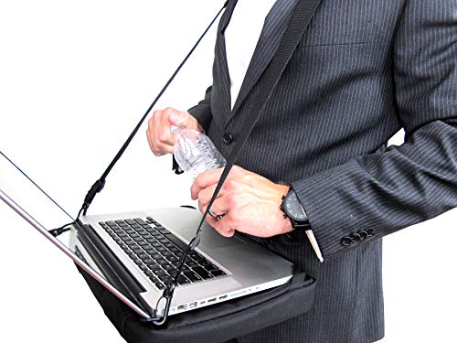 HABz Laptop Harness & Sleeve Bag | Hands Free Portable Adjustable Wearable Desk for Laptop, Tablet, Notepad, MacBook, etc. Fits up to 18 Laptops