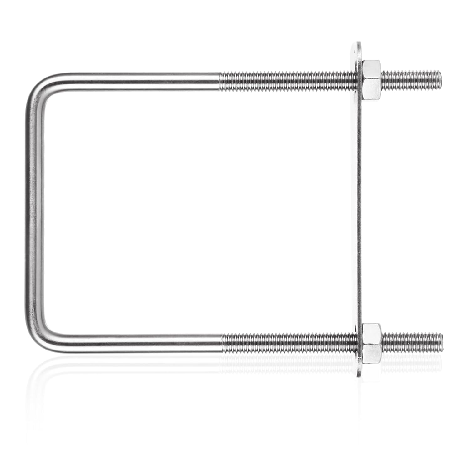 6 Pack Square U-Bolts 3/8" x 4" x 7" Inner Width, 304 Stainless Steel U Bolts with Washers & Nuts for Replacement Parts and Accessories for Ski Boat, Fishing Boat or Sailboat Trailer