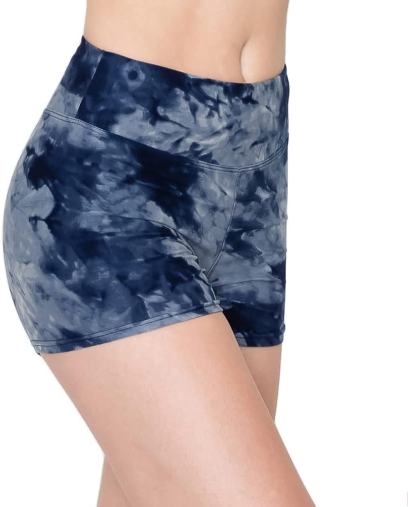 ALWAYS Women’s Ribbed Biker Shorts, High Waisted Tummy Control Workout Shorts, 5” Inseam