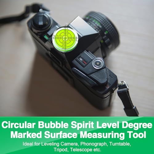 Dreyoo 9 Pcs Small Bubble Spirit Level, Mini Magnetic Square Drill Bubble Levels, Circular Spirit Measuring Tool for Leveling Phonograph, Camera, Turntable, Tripod, Frame, Drill, 10x10x29mm, 32x7mm - Thumbnail 5