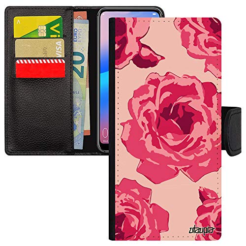 Coque pour Redmi Note 8 Pro étui portefeuille premium simili cuir rose fleur amour éternel
