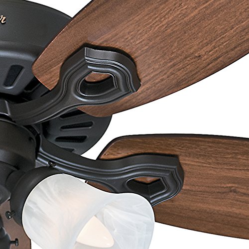 Hunter Fan 42 Inch Traditional Snow White Ceiling Fan With Three-Light Fitter And Swirled Marble Glass, 5 Blade (Renewed) (New Bronze) #TOP3