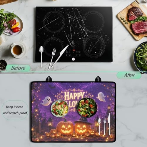 Image of Happy Halloween 2026 Induction Stove Top Cover Protector Multipurpose Flat Top Stove Cover Mat Universal Stove Top Cover for Electric Cooktop Mat Holiday Kitchen Decor, 29 x 21 Inch
