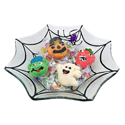 Vgeuna Glass Halloween Decorative Candy Bowl, Candy Dish, Spider Web Design Full Of Halloween Atmosphere #TOP5