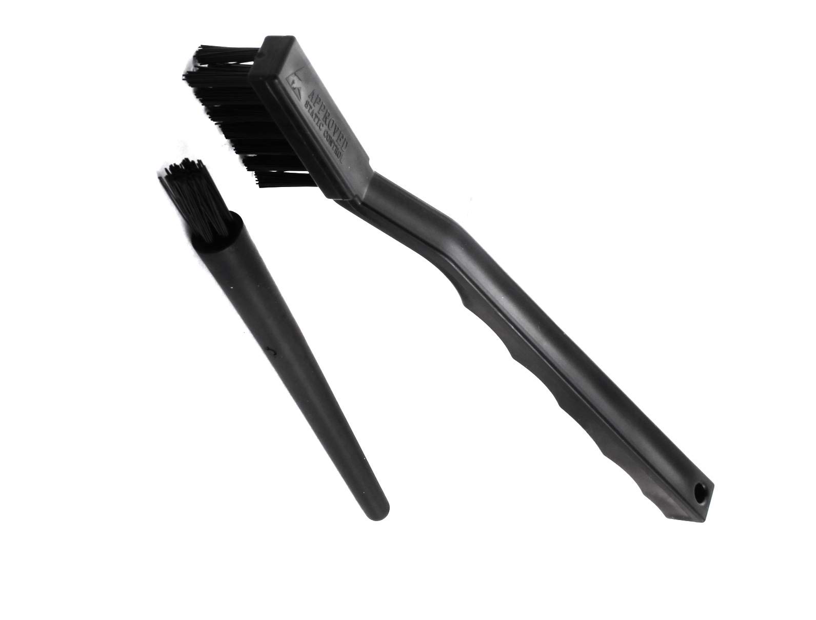 Aexit 2Pcs Black Audio Cables Plastic Handle ESD Protection Anti Static Cleaner Fiber Optic Cables Brush Kit