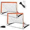 Simple Deluxe 4x3 Portable Soccer Goal, Pop Up Folding Soccer Net with 2 Oxford Cloth Bags and 8 Stakes, Great for Training for Backyard