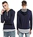 Men's Hooded Shirts Casual Long Sleeve T Shirt Hoodies Dark Grey M