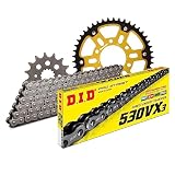 Kit chaîne DID Stealth 530VX3/110 avec rivets dorés pour Suzuki GSF Bandit N S 1200 cc années de construction 1996 2005