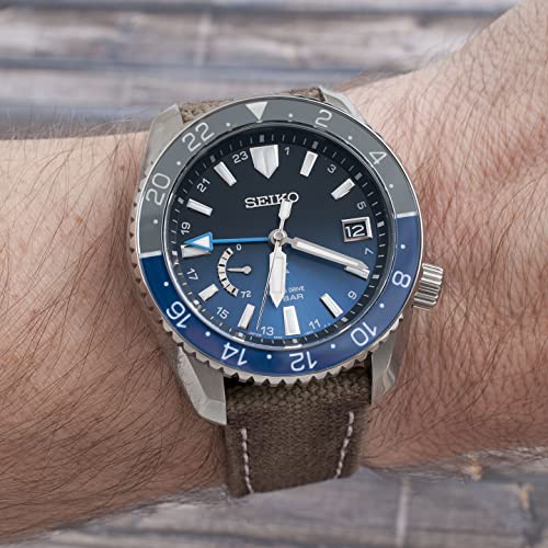 Straphabit Quick Release Distressed Canvas And Leather Watch Strap Band Full Grain 20Mm 22Mm (20Mm, Gray Brown) #TOP3