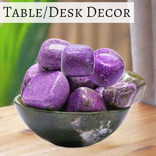 Image of Certified Stichtite Crystal Healing Tumbled Stone, Natural Polished Crystals for DIY Crafts, Manifestation, Meditation, Pooja Feng Shui and Reiki Healing (30 Grams)