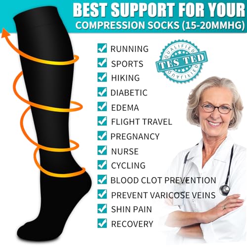 Image of Copper Compression Socks for Women & Men (6 pairs) - Best Support for Nurses, Running, Hiking, Recovery