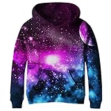 SAYM Big Girls Galaxy Fleece Pockets Sweatshirts Jacket Pullover Hoodies